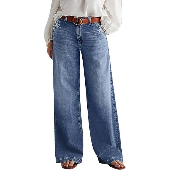 Flamingals Denim - Wide Leg Blue Women's Jeans